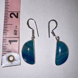 Blue Botswana Agate Earrings